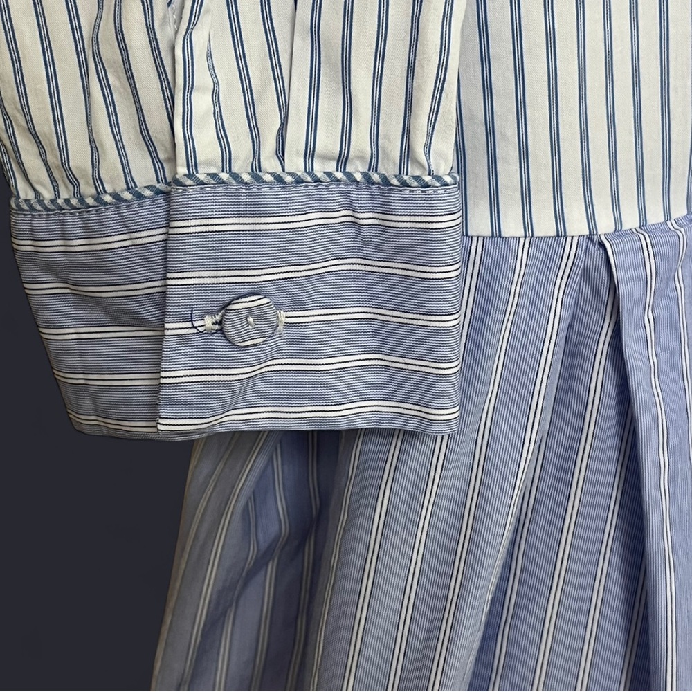 Tuckernuck Blue & White Striped Ruffle Collar Dress Button Front Size M Like New - Picture 5 of 9